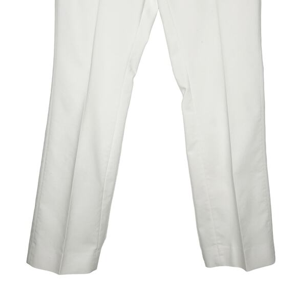 WHITE HOUSE BLACK MARKET Straight Leg Pant Mid Rise Flat Front White Size 12R - Picture 4 of 10